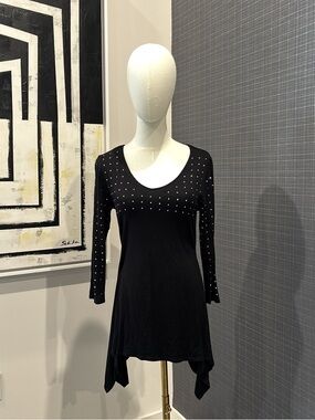 Belldini Black Studded Scoop Neck Tunic